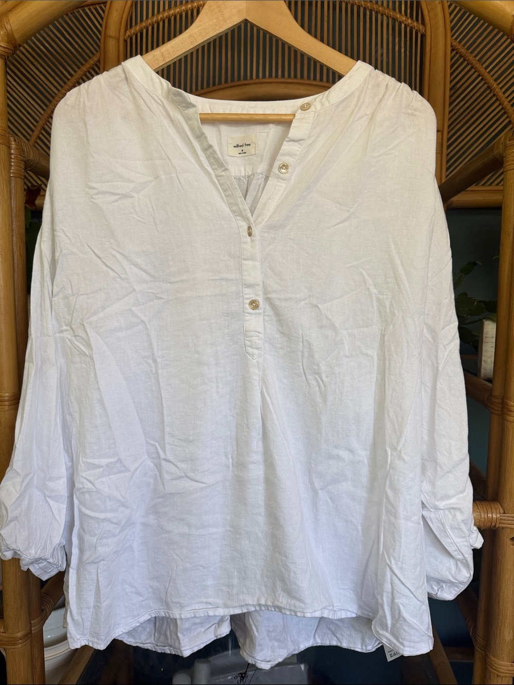 Wilfred White Button-Front Lightweight Tunic